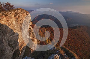 View from Majerova skala rock in Velka Fatra mountains