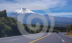 View of the majestic Cotopaxi volcano