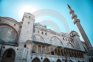 View of the majestic Suleiman Mosque, Istanbul, Turkey. photo