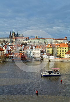 View of Mala Strana Lesser Town and Prague Castle, Prague, Czech Republic