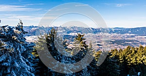 View of Male Fatra ridge in winter mountains, Slovakia Velky Choc 12.1.2020