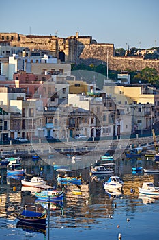 View on Malta bay between Kalkara and Birgu at early morning