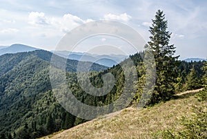 View from Maly Lysec hill in Velka Fatra mountains in Slovakia