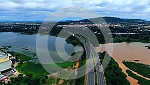 A view of the man-made earth dam that forms Jabi Lake in the Abuja