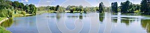 View of the man made lake in Tineretului Park