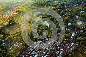 View of the Manado city from the plane