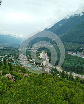 View from Manali Himachal Pradesh India near Vashisht