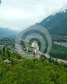 View from Manali Himachal Pradesh India near Vashisht photo