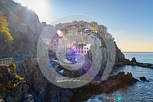 View of Manarola, Cinque Terre. Italy