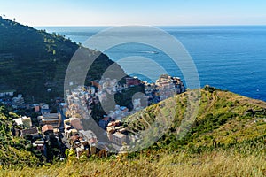 View of Manarola, Cinque Terre. Italy