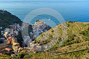 View of Manarola, Cinque Terre. Italy