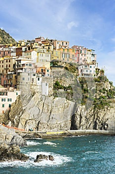 View of Manarola village in Cinque Terre, Liguria, Italy