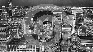 A view of Manhattan and Central Park at Night