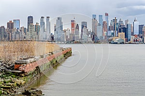 View of Manhattan Skyline, NYC from other side of Hudson river, New Jersey
