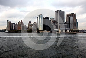 View of Manhattan from a Staten Island ferry