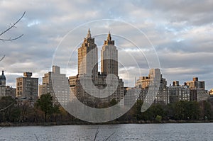 View of Manhttan buildings from Central Park, New York