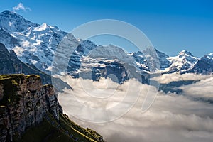 View from Mannlichen at the Bernese Alps Berner Oberland, Switzerland