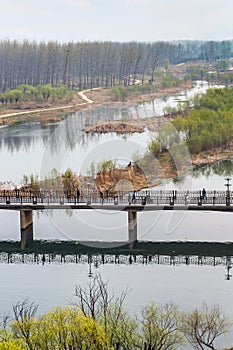 view of Manshui Bridge in valley of Yi river