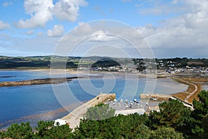 View of Marazion from St Michael`s Mount Cornwall