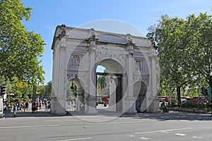 Marble Arch, London, England. Color, landmark.