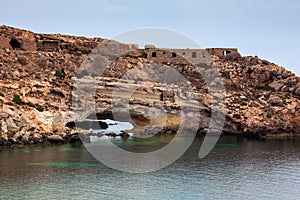 View of Mare Morto beach, Lampedusa