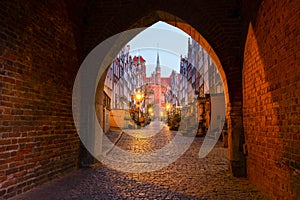 View of Mariacka Street in the old town of GdaÃâsk