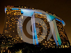 View of the Marina Bay Sands at Night, Gardens by the Bay, Singapore