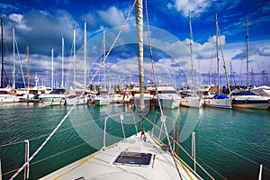 View of a marina boat