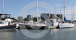 View of the marina in Oakville in Ontario 4K