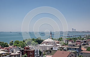 View of the Marmara Sea from the side of Fatih district of Istanbul