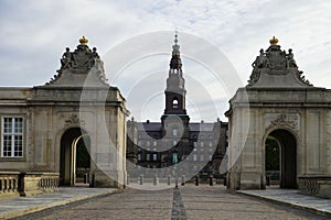 View from Marmorbroen towards Christiansborg Palace and Equestrian statue of Christian IX photo