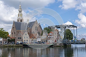 View on the Marnixkade and the Groote Kerk, Maassluis, The Netherlands photo