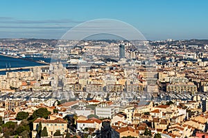 View of Marseille from basilica Notre-Dame de la Garde, France