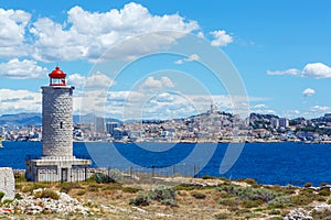 View on Marseille from Chateau d'If, France