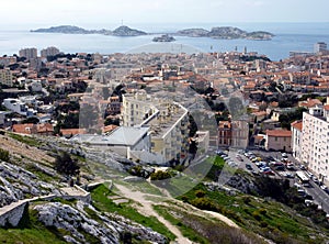 View of Marseilles and Frioul islands, France