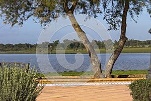 Walk in front of the marshes in the village of El RocÃÂ­o photo