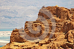 View of Masada and Dead Sea photo