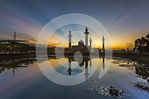 View of Masjid Bukit Jelutong during sunrise