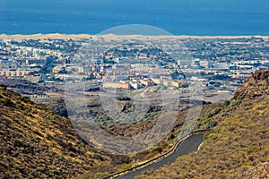 View of Maspalomas from the mountains - Gran Canaria photo