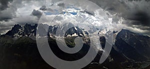 View of massif of Mountblanc