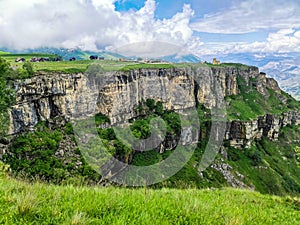 View of the Matlas plateau. Khunzakhsky district. Dagestan Russia 2021