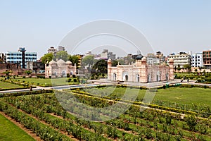 View of Mausoleum of Bibipari in Lalbagh fort, Dhaka, Bangladesh