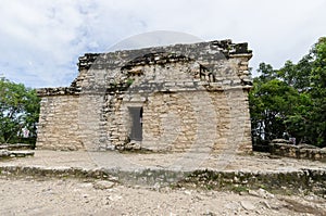 View from a Mayan pyramid at coba,cancun,mexico