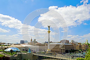 View of the Maydan Nezalezhnosti. Independence square.