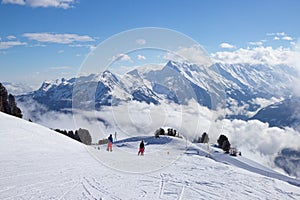 view of Mayrhofen ski resort, Austrian Alps