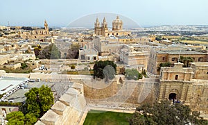 View of Mdina fortified city, Malta