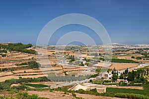 The view from the Mdina to the countryside surrounding the old c