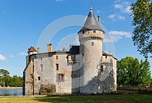 View of medieval castle Chateau de la Brede in Gironde. France photo