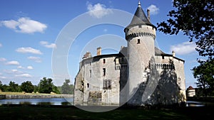 View of medieval castle Chateau de la Brede in Gironde. France