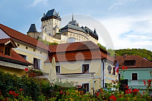 View of medieval castle Karlstejn. Bohemia